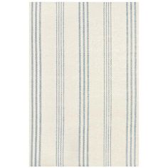 a blue and white striped rug