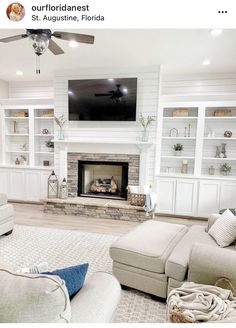 the living room is clean and ready to be used as a family room or office