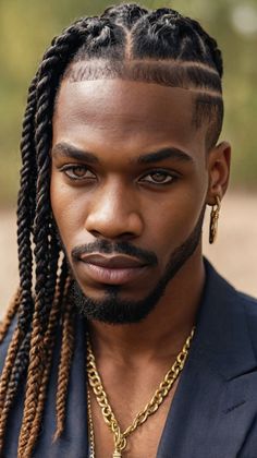 Explore 29 Diverse and Creative Black Men Cornrows Styles for All Events and Personalities Black Men Long Hairstyles, Men Long Hairstyles, Hairstyles Black Men