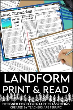 the landform print and read poster is shown with two hands on top of it