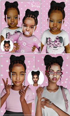 Sims4 Infant, Bow Braids, Bow Braid, Sims 4 Expansions, Sims 4 Toddler, Infant Girl, Hair Beads, Sims 4 Custom Content, Custom Content