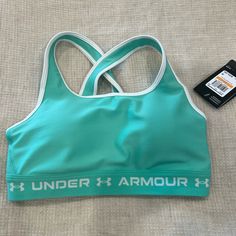 Nwt Under Armour Medium Support Size Small Compression Sports Bra Casual Green Sports Bra, Green Casual Sports Bra, Under Armour Sporty Activewear For Sports Season, Green Sports Bra For Sports Events, Under Armour Sportswear Tops For Sports, Sporty Under Armour Tops For Sports, Casual Green Sports Bra, Sweat Resistant, Casual Green Sweat-resistant Sports Bra, Under Armour Sporty Tops For Workout