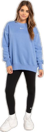 Trendy Long Sleeve Sports Sweatshirt, Trendy Long Sleeve Sweatshirt For Sports, Trendy Oversized Sports Tops, Nike Spring Activewear With Relaxed Fit, Nike Relaxed Fit Activewear For Spring, Nike Relaxed Fit Spring Activewear, Nike Crew Neck Hoodie For Streetwear, Nike Athleisure Sweats With Relaxed Fit, Nike Relaxed Fit Athleisure Sweats