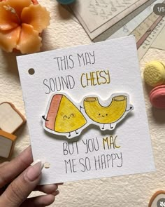 this may sound chess but you mac me so happy card with two yellow birds on it