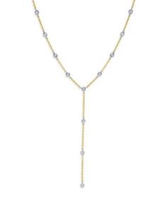 Meira T 14K White & Yellow Gold Diamond Bezel Lariat Necklace, 18" Jewelry & Accessories - Bloomingdale's Yellow Gold Drop Lariat Necklace, Diamond Lariat Backdrop Necklace In Yellow Gold, Yellow Gold Diamond Lariat Backdrop Necklace, Gold Backdrop Necklace For Formal Occasions, White Diamond Lariat Jewelry, Fine Jewelry Lariat Backdrop Necklace With Diamond Accents, Fine Jewelry Backdrop Lariat Necklace With Diamond Accents, Yellow Gold Lariat Necklace With Diamond Accents, Fine Jewelry Long Drop Lariat Necklace