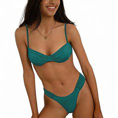 Women's Nylon Blue Swimsuit Spaghetti Straps Adjustable High Waist Bikini Large * 80% Nylon, 20% Elastane * Straps Closure * Topthe Bikini Top With Sculpted Underwire Cups With Chest Cushion, Ruched Front And Site Detailing And Straps That Can Be Removed To Transform Into A Bandeau. * Bottomthe Bikini Bottom Has Luxurious Features Which Include A Lustrous Shine And Double Lining For Comfort. Solid Color Nylon Swimwear With Padded Cups, Solid Nylon Swimwear With Padded Cups, Blue Nylon Swimwear With Built-in Bra, Blue Swimwear With Built-in Bra, Green Underwire Nylon Swimwear, Green Nylon Underwire Swimwear, Solid Nylon Swimwear With Spaghetti Straps, Party Swimwear With Underwire In Nylon, Underwire Nylon Swimwear For Party