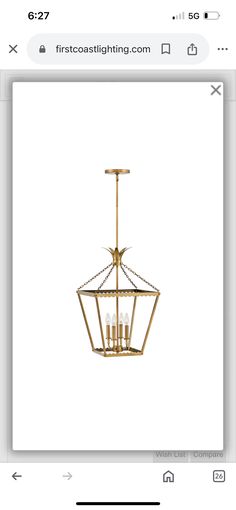 an image of a chandelier on the app store's website, which is showing