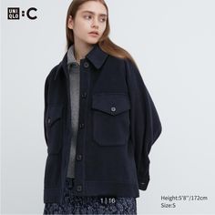 Nwt Brand New Uniqlo Navy Blue Oversized Jacket. Soft Brushed Wool Blend. Just A Bit Too Big For Me! Uniqlo Winter Outerwear With Pockets, Blue Utility Jacket For Workwear In Fall, Casual Uniqlo Outerwear With Pockets, Uniqlo Coat, Uniqlo Jackets, Sale Clothing, Uniqlo Women, Wool Blend Jacket, Stylish Jackets