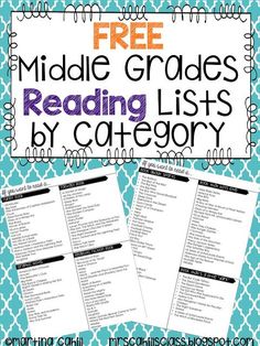 the middle grade reading list with free printables