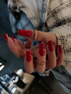 Red Nail, Bling Acrylic Nails, Pretty Acrylic Nails