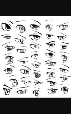 an image of various eyes drawn in pencil