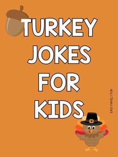 turkey jokes for kids on an orange background