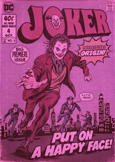 an old comic book cover with the joker on it