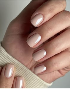 Oat Nail Color, Creamy Nude Nails, Neutral Nail Palette, Cream Neutral Nails, Nude Nails French, Classy Engagement Nails, Summer Nude Nails 2024, Wedding Gel Nails, Engagement Nails