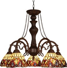 Capulina Tiffany Chandeliers 5-Light X7 Stained Glass Shade Antique Style Pendant Light for Dining Room Foyer Kitchen Home & Garden > Lighting > Lighting Fixtures > Chandeliers Capulina Tiffany Light Fixtures, Tiffany Chandelier, Dinning Room Lighting, Stained Glass Pendant Light, Tiffany Lamp Shade, Stained Glass Pendant, Tiffany Ceiling Lights, Victorian Lampshades, Tiffany Lamp