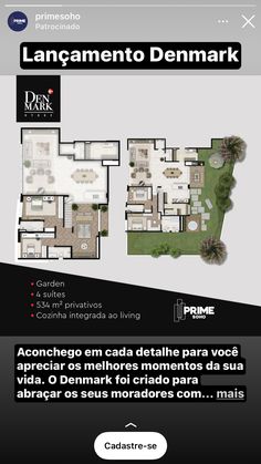 the floor plan for an apartment with two levels and three rooms, in spanish language