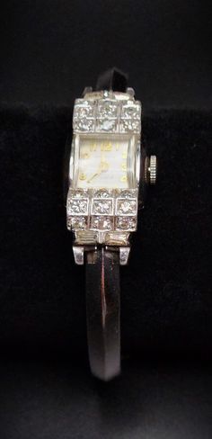 Kingston 17 Jewels Swiss Lady's Vintage Watch, Rhodium Quality Silver Analog Watch With Rectangular Dial, White Gold Analog Watch For Anniversary, Silver Analog Jewelry With Rectangular Dial, Classic Silver Jewelry And Watches With Clasp, Silver Anniversary Watch With Rectangular Dial, Timeless Silver Watches, Ladies Wrist Watch, Women Wrist Watch, Wrist Watches