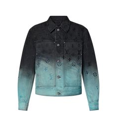 LOUIS VUITTON® - Embroidered Denim Blouson - Light Blue Louis Vuitton Gifts, Dye Denim, Versatile Clothing, Indigo Fabric, Stole Scarf, Black Polo, Leather Denim, The Aurora, Knitwear Dress