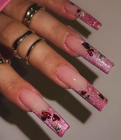 Sophisticated Nails, Evil Eye Nails, Pink Glitter Nails, Almond Nails Designs, Get Nails