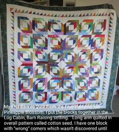 a quilt is displayed with the words, my first attempt from three free patterns fall