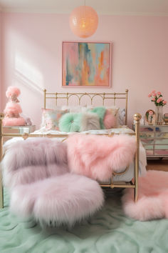 Pastel Boho Bedroom. The soft blend of blush pink, mint green, and lavender creates a calming retreat that's perfect for relaxation. Pink And Teal Room Ideas, Aqua Pink Bedroom, Blush Pink And Green Bedroom Ideas, Calm Bedroom Ideas Bohemian, Pastel Colored Bedroom, Turquoise Pink Bedroom, Pink And Mint Bedroom, Pastel Master Bedrooms Decor, Lavender And Teal Bedroom