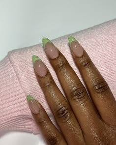 Sage green 🍈 #dovenailsbysharon #apresgelx #gelx Sage And Lavender Nails, Sage Green Nails Gel, Sage Green And Pink Nails, Sage Green Almond Nails, Sage Green Nail Art, Elegant Green Nails, Tik Tok Nails, Green Almond Nails