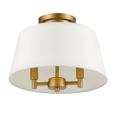 a light fixture with a white shade on it