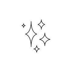 three stars are flying in the air on a white background, black and white drawing