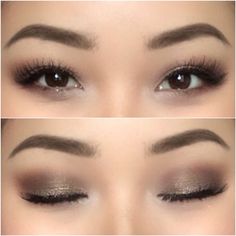 I like the eyebrows. The eye-makeup is a little bit more subdued than I'd like. Teknik Makeup, Makeup Stencils, Wedding Makeup For Brown Eyes, Best Wedding Makeup, Prom Eye Makeup, Ig Account, Eye Makeup Pictures, Hooded Eye Makeup, Simple Eye Makeup