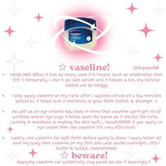 Vaseline Original, Selfcare Skincare, Under Your Spell, Self Care Bullet Journal, Girl Tips