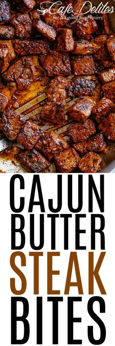 the cover of cajun butter steak bites