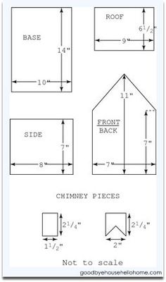 the diagram shows how to measure different angles and measurements for each house, including one roof