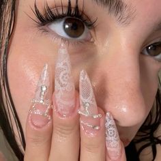 #NailArt #NailDesign #LaceNails #ElegantNails #WeddingNails #LuxuryNails #AestheticNails #StilettoNails #NailInspo #NailGoals #FrenchManicure #3DNails #NailDetails #BridalNails #ManicureIdeas #NailsOfInstagram #NailAddict #NailTrends #GlamNails #crystalnails4u Lace Nails Acrylic, Lace Acrylic Nails, Lacy Nails, Long Nails Almond, Lace Nail Design, Jewellery Nails, Girly Nails, Uñas Ideas