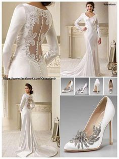 wedding dresses and shoes for the bride