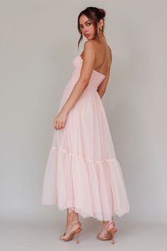 Shop the Dancing With Me Sweetheart Tulle Midi Dress Pink | Selfie Leslie Princess Style Strapless Dress For Debutante Ball, Princess Strapless Dress For Debutante Ball, Tea Length Prom Dress With Boned Bodice, Prom Dress With Boned Bodice, Tea Length, Prom Tea-length Dress With Boned Bodice, Tulle Prom Dress With Sweetheart Neckline, Princess Tutu Bridesmaid Dress With Fitted Bodice, Princess Style Tutu Dress For Bridesmaid, Princess Tutu Dress For Bridesmaids