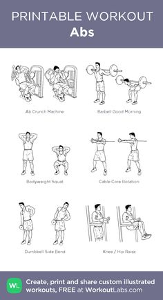 the printable workout abs worksheet