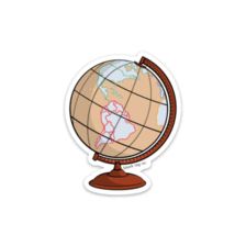 an earth globe sticker on a white background