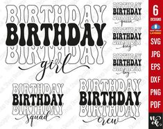 happy birthday girl svg files for cutting and cricting with the words,