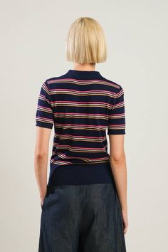 The Elsie Top will be a stylish and versatile addition to your wardrobe. This striped polo shirt features a classic collar, front button down placket, and short sleeves. 54% Polyester, 20% Acrylic, 20% Nylon, 6% Wool // Hand wash cold // Made in China Classic Striped Polo Shirt With Collared Neckline, Summer Short Sleeve Horizontal Stripe Polo Shirt, Summer Horizontal Stripe Polo Shirt, Summer Polo Shirt With Horizontal Stripes, Spring Polo Shirt With Striped Collar, Spring Polo Shirt With Striped Collar And Short Sleeves, Spring Striped Polo Shirt, Fitted Short Sleeve Polo Shirt With Striped Collar, Summer Fitted Striped Polo Shirt