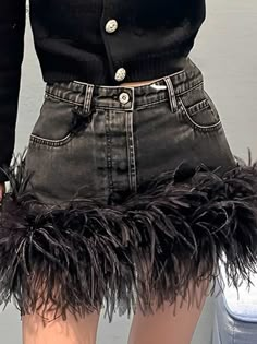 none Feather Mini Skirt, Low Cut Jeans, Patchwork Denim Skirt, Denim Streetwear, Skirt High Waist, Patchwork Skirt, Denim Skirt Women, Spring 2023, Look Vintage