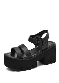 Looking for a playful and stylish addition to your summer wardrobe? Check out the Silvana Women's Black Platform Sandal! by USS Shoes, crafted with a durable polyurethane upper and rubber sole, these sandals are perfect for any summer adventure. The buckle strap closure ensures a secure fit while the 3" square heel adds a touch of sass to your look. Virgo Rising, Platform Shoes Sandals, Heels Patterns, Cheap Sandals, Female Shoes, Black Platform Sandals, Casual High Heels, Buckles Fashion, Chunky Sandals