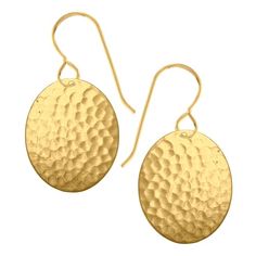 Do you like making a statement with your jewelry? Our Oval Hammered Dangle Earrings are sure to get you noticed! Each pair is made from high quality materials. These earrings feature perfectly oval discs with a hammered texture. They're lightweight and easy to wear, but make a big impact. Whether you're dressing up for a special occasion or just adding a little sparkle to your everyday look. Oval Gold Plated Hammered Jewelry, Gold Plated Oval Hammered Jewelry, Yellow Gold Oval Hammered Earrings, Formal Oval Brass Earrings, Oval Gold-tone Brass Jewelry, Oval Earrings, Dressing Up, Gold Earrings Dangle, Everyday Look