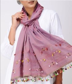 Dupatta Designs, Cute Promise Rings, Silk Scarf Design, Embroidery Scarf, Hijab Designs, Collar Fashion, Knee Exercises, Kurta Neck Design, Scarf Knitting