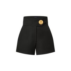 LOUIS VUITTON® - Oversized Belt Shorts - Black Louis Vuitton Shorts, Louis Vuitton Clothes, Louis Vuitton 2023, Oversized Belt, Body Con Dress Outfit, Dressy Shorts, 2023 Ss, Tailored Shorts, Belted Shorts