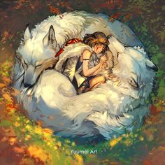 Mononoke Anime, Yuumei Art, Two Wolves, Turning Red