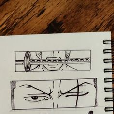 Zoro Tattoo Zoro Bookmark, Roronoa Zoro Drawing Easy, Zoro One Piece Drawing Easy, Zoro Eye Tattoo, One Piece Drawing Zoro, One Piece Doodles Simple, Zoro Eyes