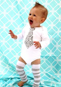 Necktie Tie Onesie and Leg Warmers / Leggings SET. Tie Onesie, Baby Legs, Boys Ties, Baby Boy Photos, 1st Birthday Outfits, Baby Leggings, Future Baby, Baby Pictures, Leg Warmers