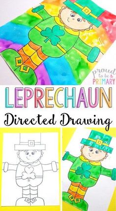 this leprechaun directed drawing is perfect for st patrick's day or st patrick's day