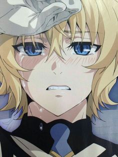 an anime character with blonde hair and blue eyes