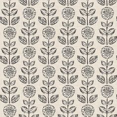 a black and white wallpaper with leaves on it